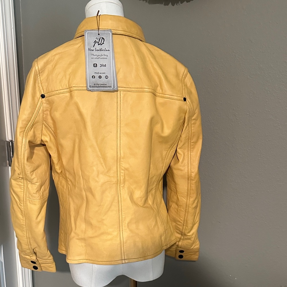 Wilda Sunny Yellow Leather Jacket